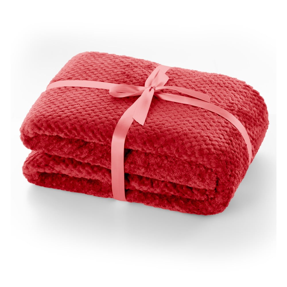 Červená deka z mikrovlákna DecoKing Henry