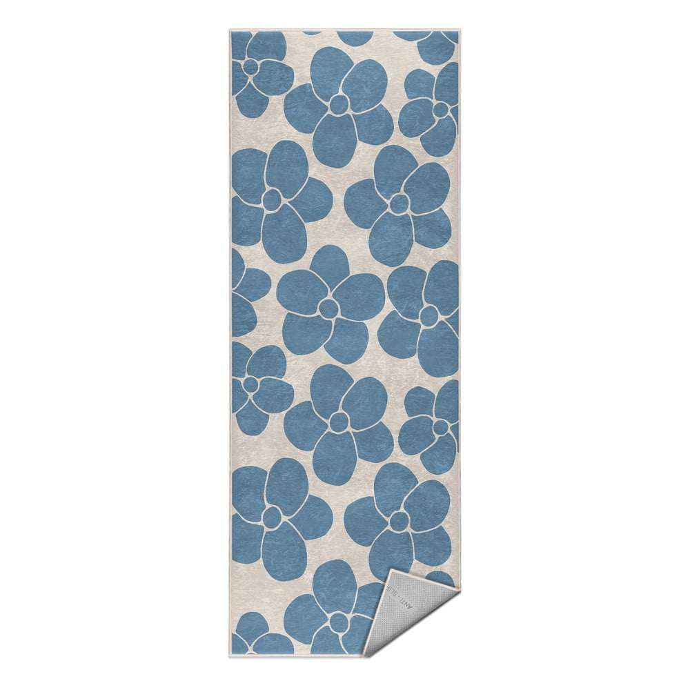Modrý prateľný behúň 60x230 cm Blue Meadow – Mila Home