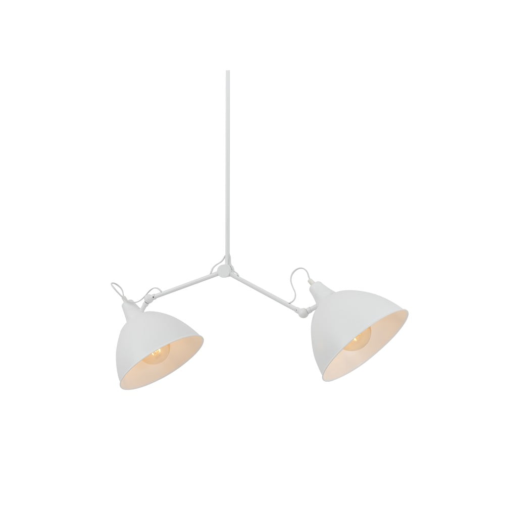 Biele závesné svietidlo s kovovým tienidlom 104x104 cm Coben - CustomForm