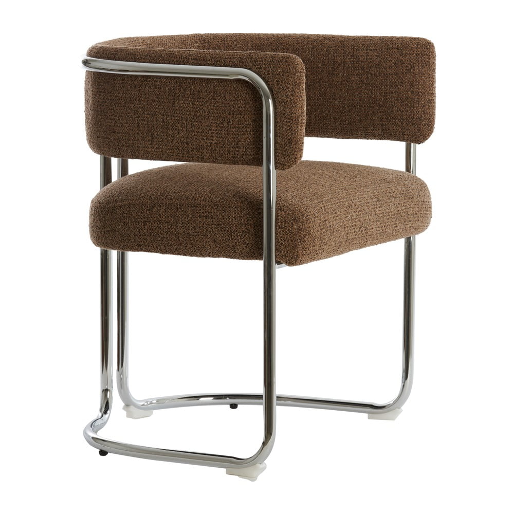 Hnedé kovové jedálenské kreslo s podrúčkami Adante – Light & Living