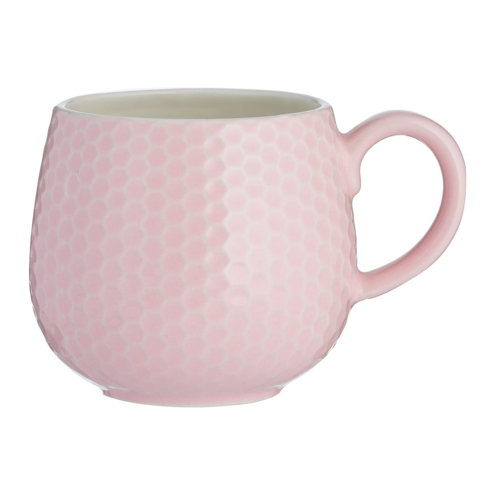 Svetloružový keramický hrnček Embossed Honeycomb – Mason Cash