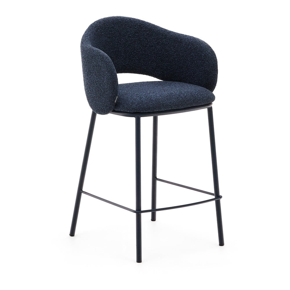 Tmavomodrá barová stolička (výška sedadla 65 cm) Maina – Kave Home