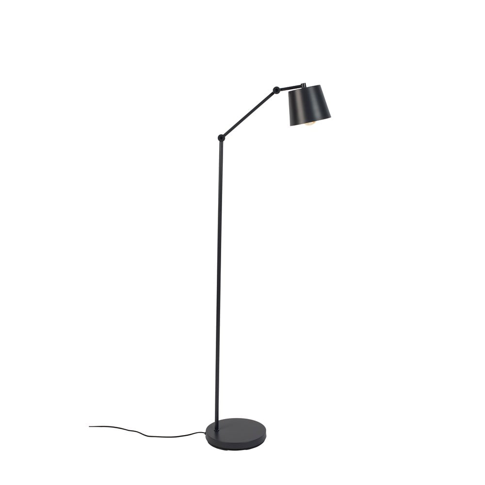 Čierna stojacia lampa s kovovým tienidlom (výška 135 cm) Hajo – White Label