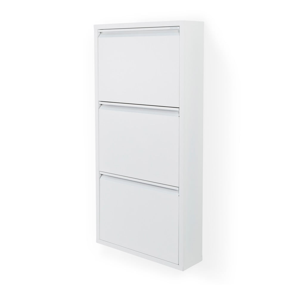 Biela kovová výklopná skrinka na topánky 50x103x15 cm Billy – Spinder Design