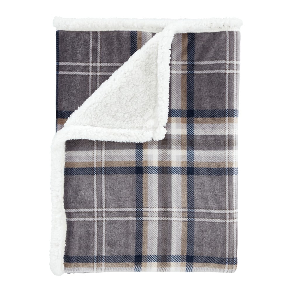 Sivá deka s baránkom 130x170 cm Kelso Check – Catherine Lansfield