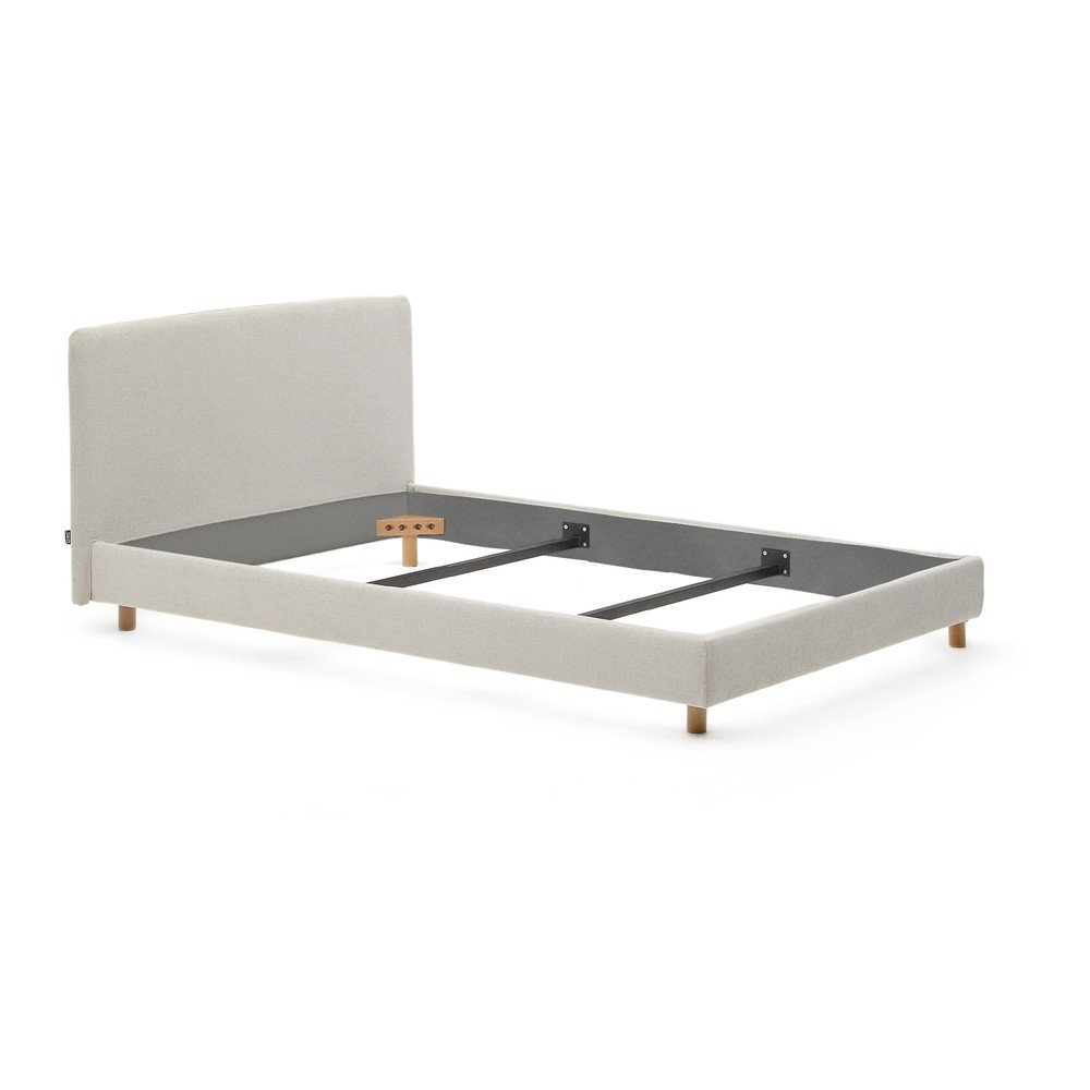 Sivá čalúnená jednolôžková posteľ bez roštu 90x200 cm Valma – Kave Home