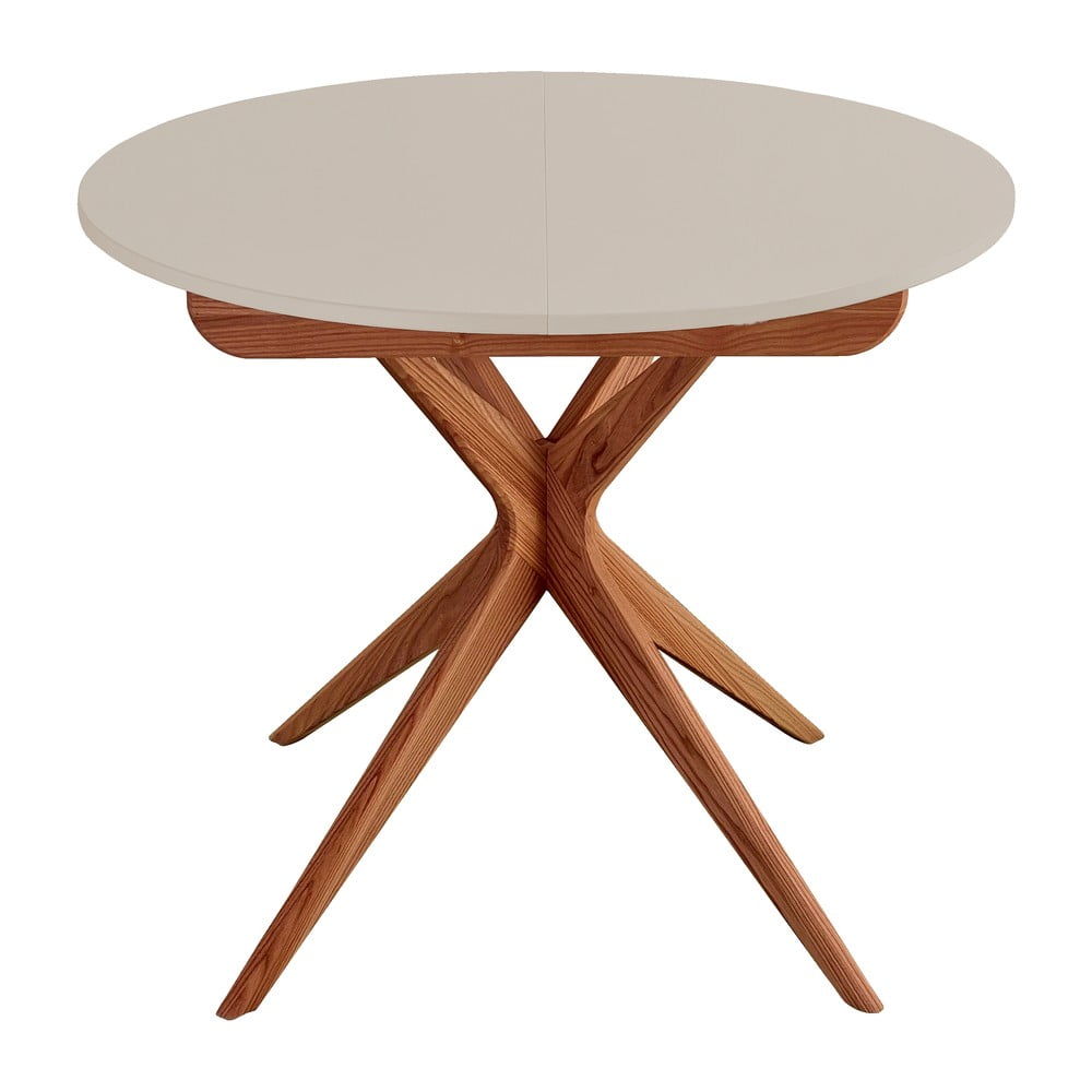 Okrúhly rozkladací jedálenský stôl s prídavnou doskou ø 90 cm Jubi – Ragaba