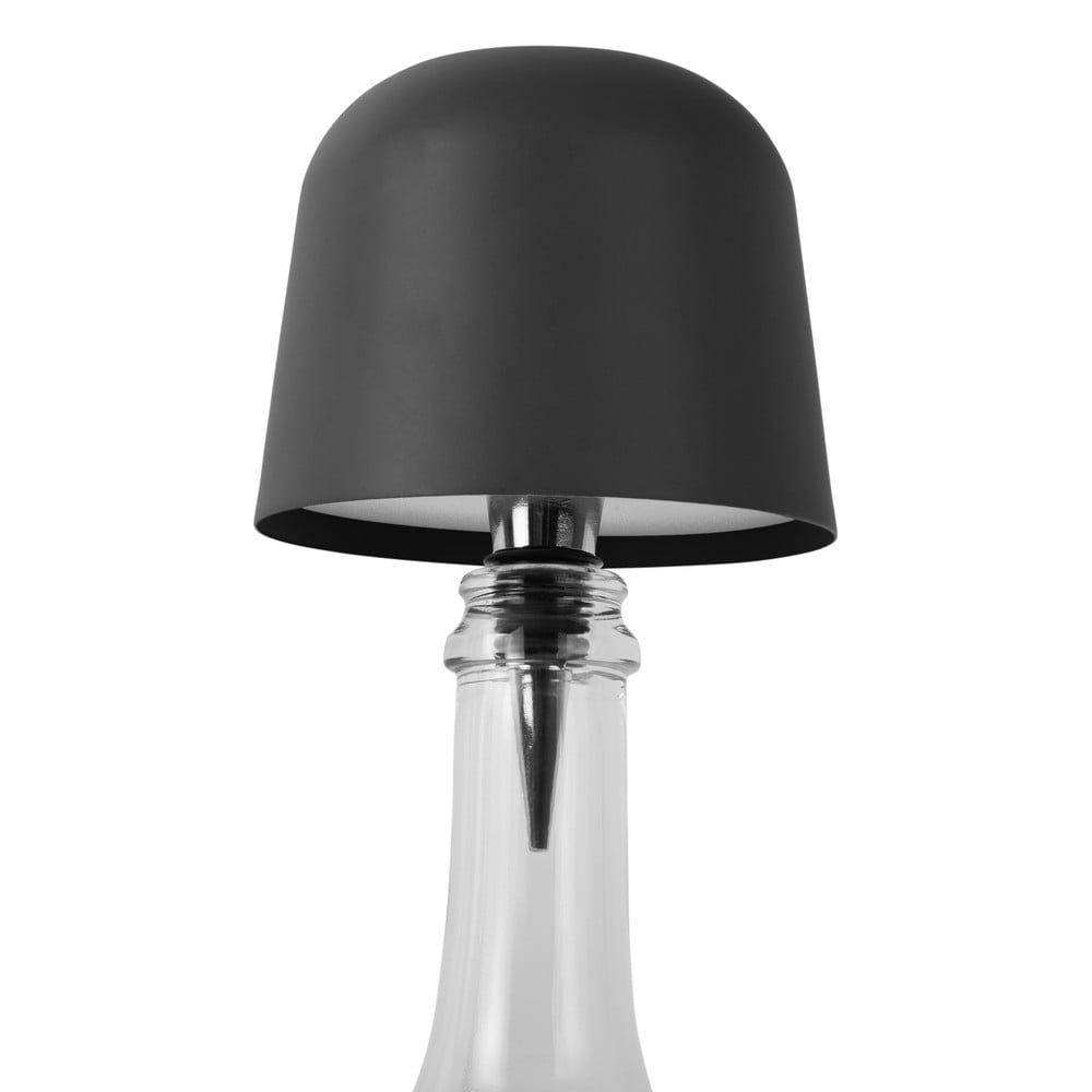 Čierna LED stolová lampa na fľašu s kovovým tienidlom (výška 13 cm) Cone Hat LED – Leitmotiv
