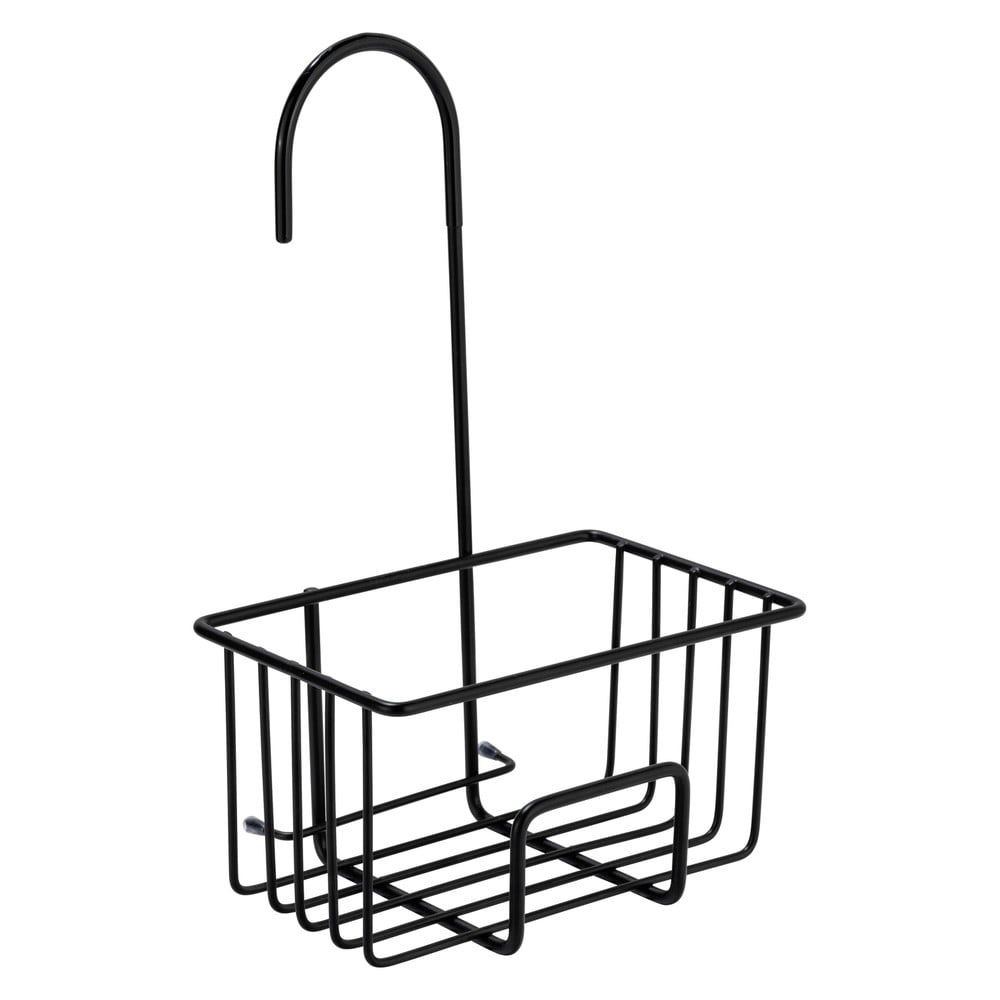 Čierna závesná kúpeľňová polička z nehrdzavejúcej ocele Milito – Wenko