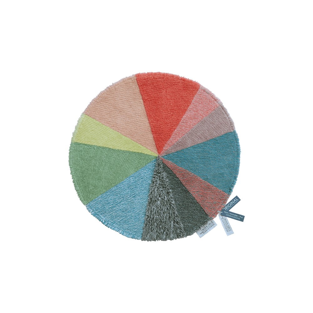 Prateľný ručne tkaný vlnený detský koberec ø120 cm Pie Chart – Lorena Canals