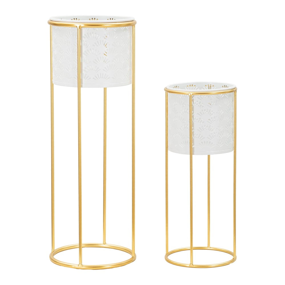 Kovové stojany na kvety 2 ks ø 17 cm (výška  46 cm) Whity – Mauro Ferretti