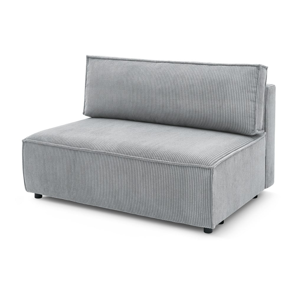 Svetlosivý menčestrový modul pohovky (stredový diel) Nihad modular – Bobochic Paris