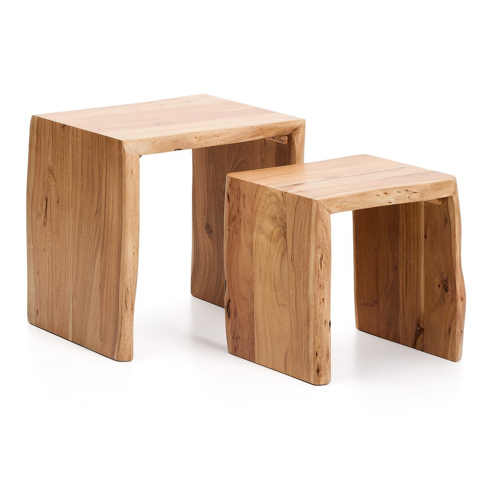 Odkladacie stolíky v súprave 2 ks z masívu akácie 40x50 cm Lomiri – Kave Home