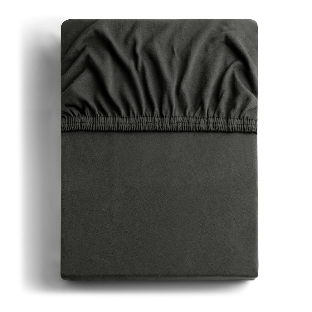 Tmavosivá napínacia plachta jersey 200x200 cm Amber – Restilo