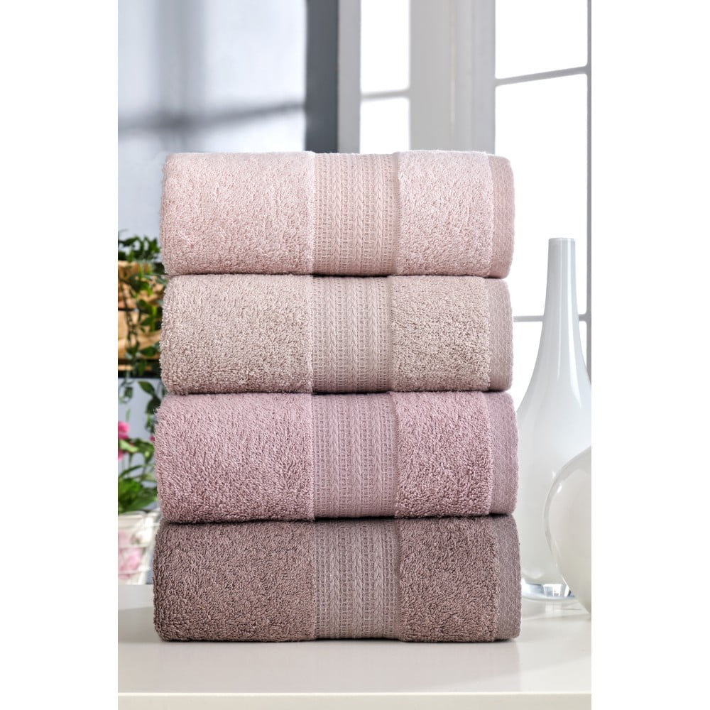 Ružové bavlnené uteráky v súprave 4 ks 50x90 cm – Mila Home