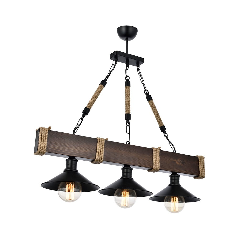 Tmavohnedé závesné svietidlo s kovovým tienidlom Kütük Ceviz – Opviq lights