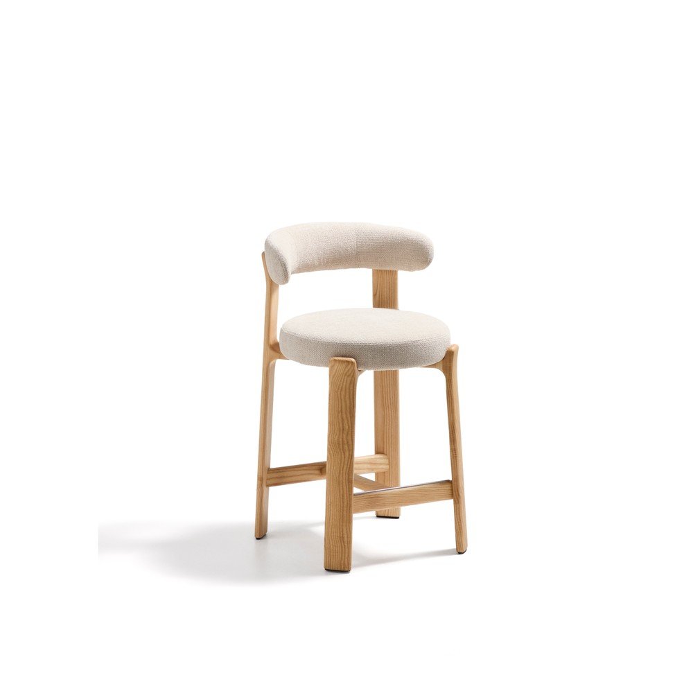 Béžová/v svetlo prírodnej farbe barová stolička z jaseňového dreva (výška sedadla 65 cm) Granite – Kave Home