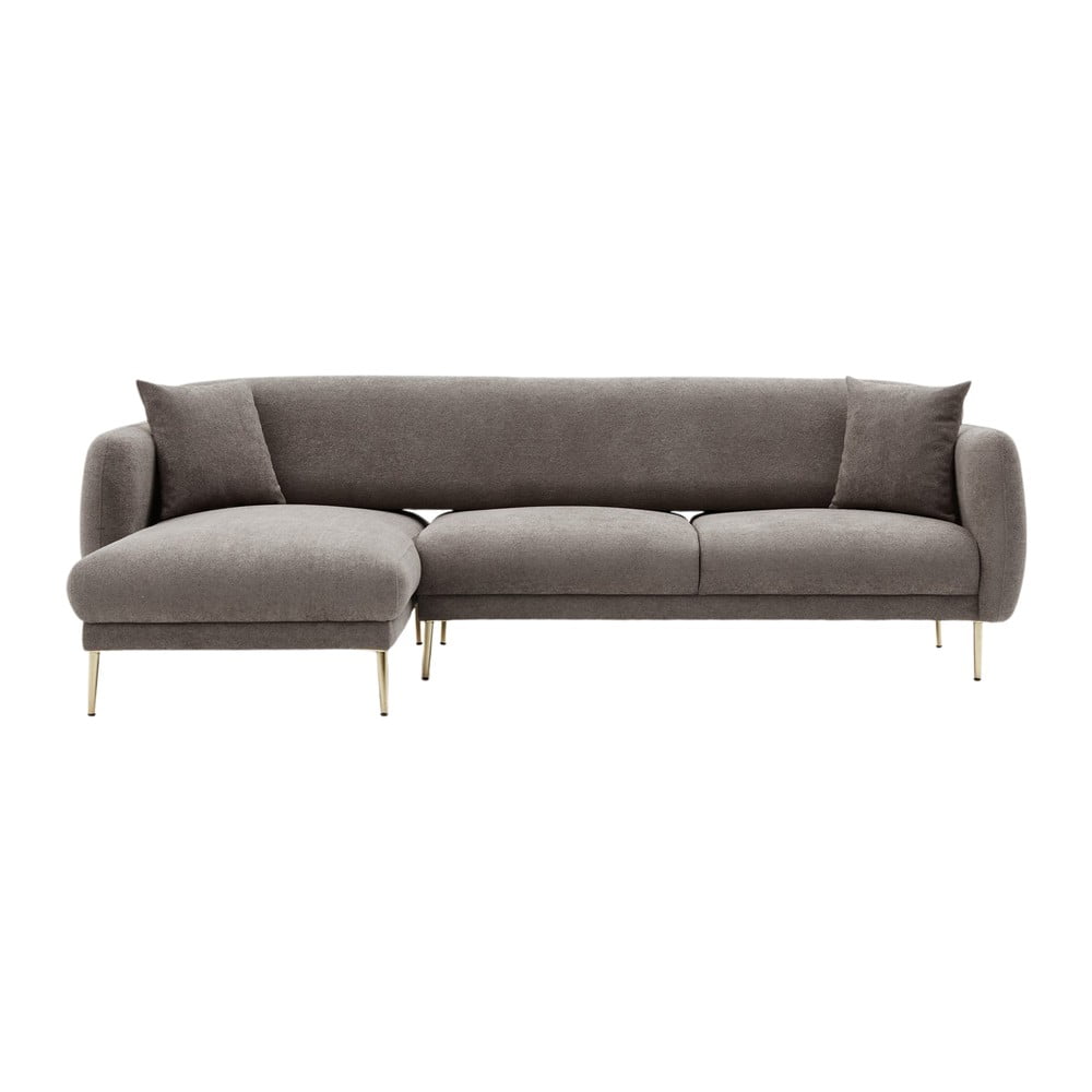 Sivá rohová pohovka (ľavý roh/s leňoškou) Simena – Balcab Home