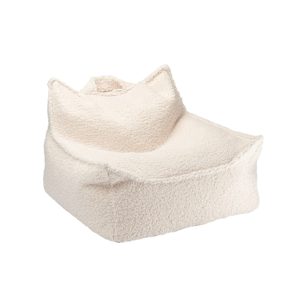 Krémový detský sedací vak z textílie buklé Chair – Wigiwama