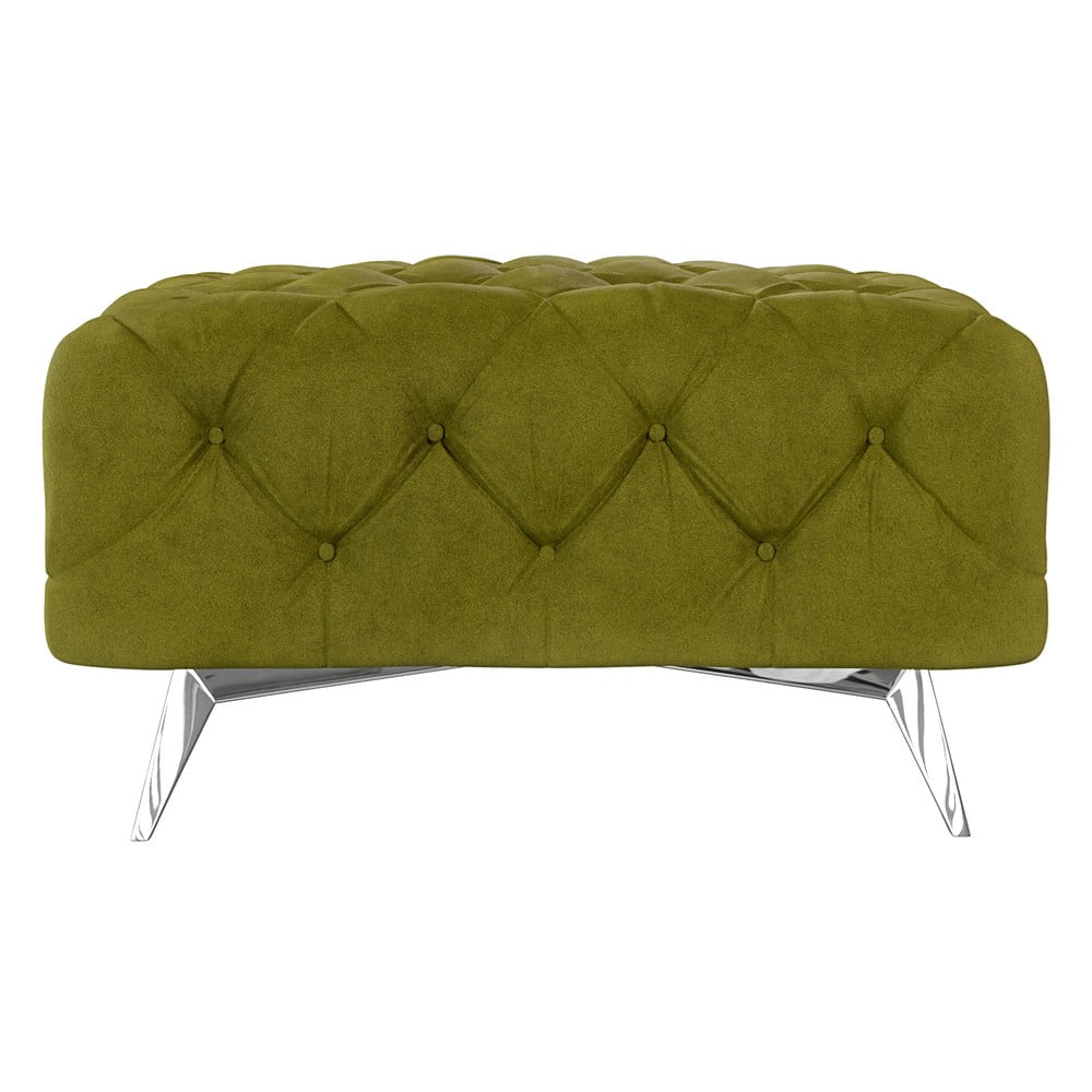 Zelená zamatová podnožka Chelsea – Ropez