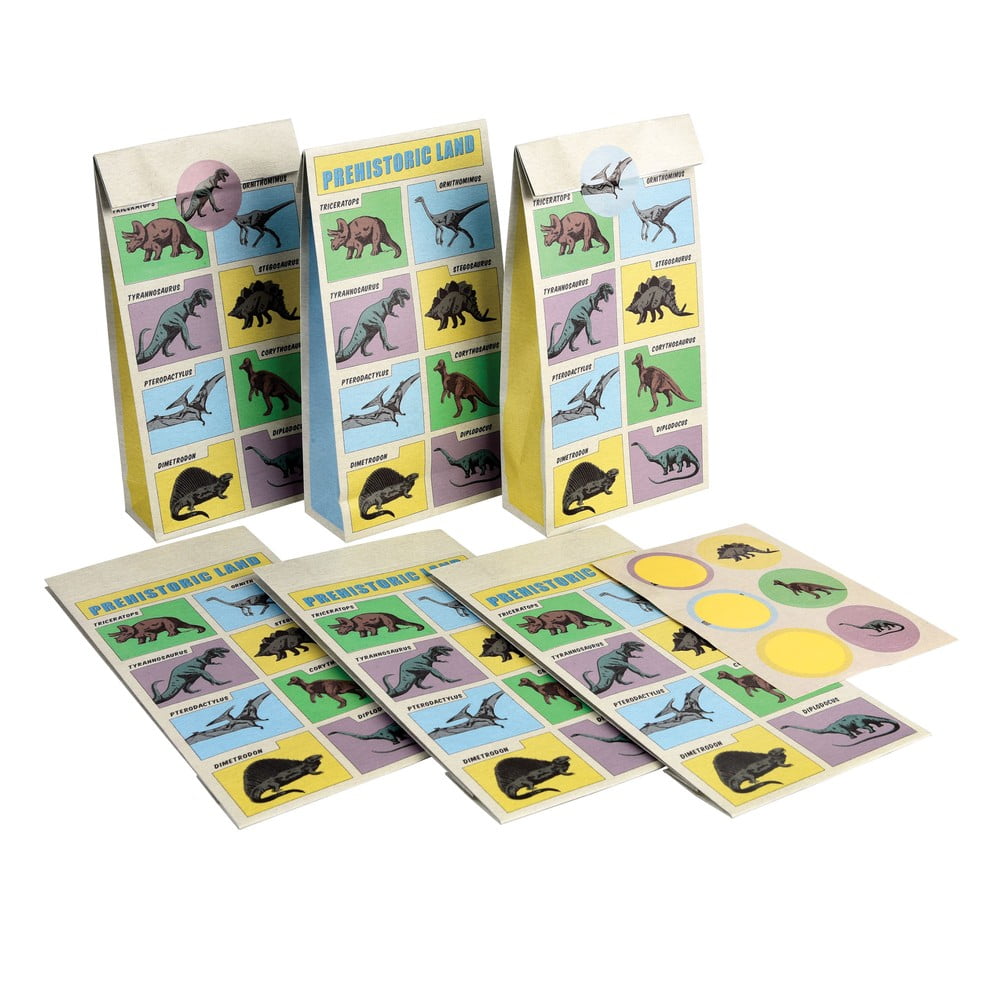 Darčekové vrecká v súprave 6 ks 5x12 cm Prehistoric Land – Rex London