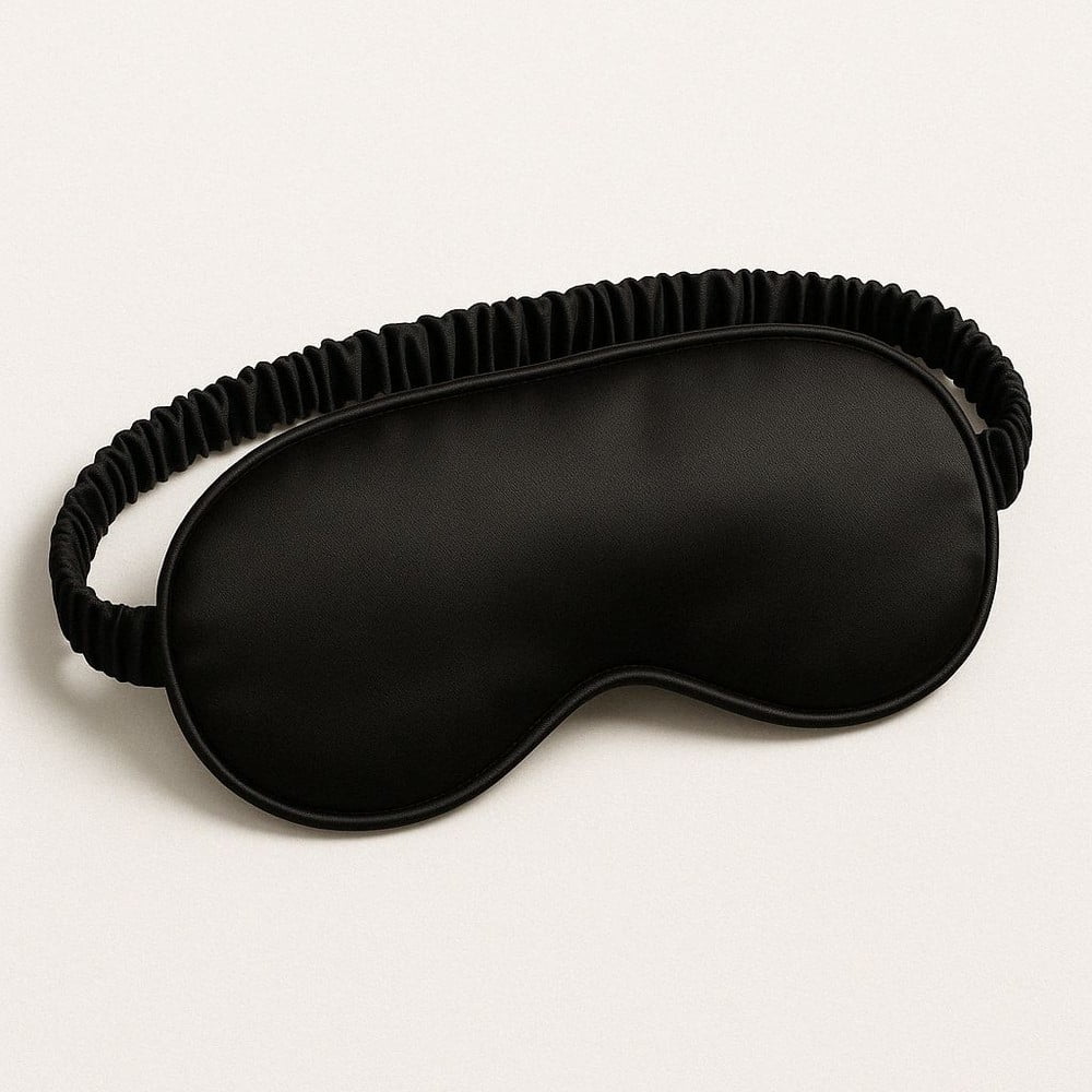 Čierna hodvábna maska ​​na spanie Mulberry Silk – Mila Home Luxury