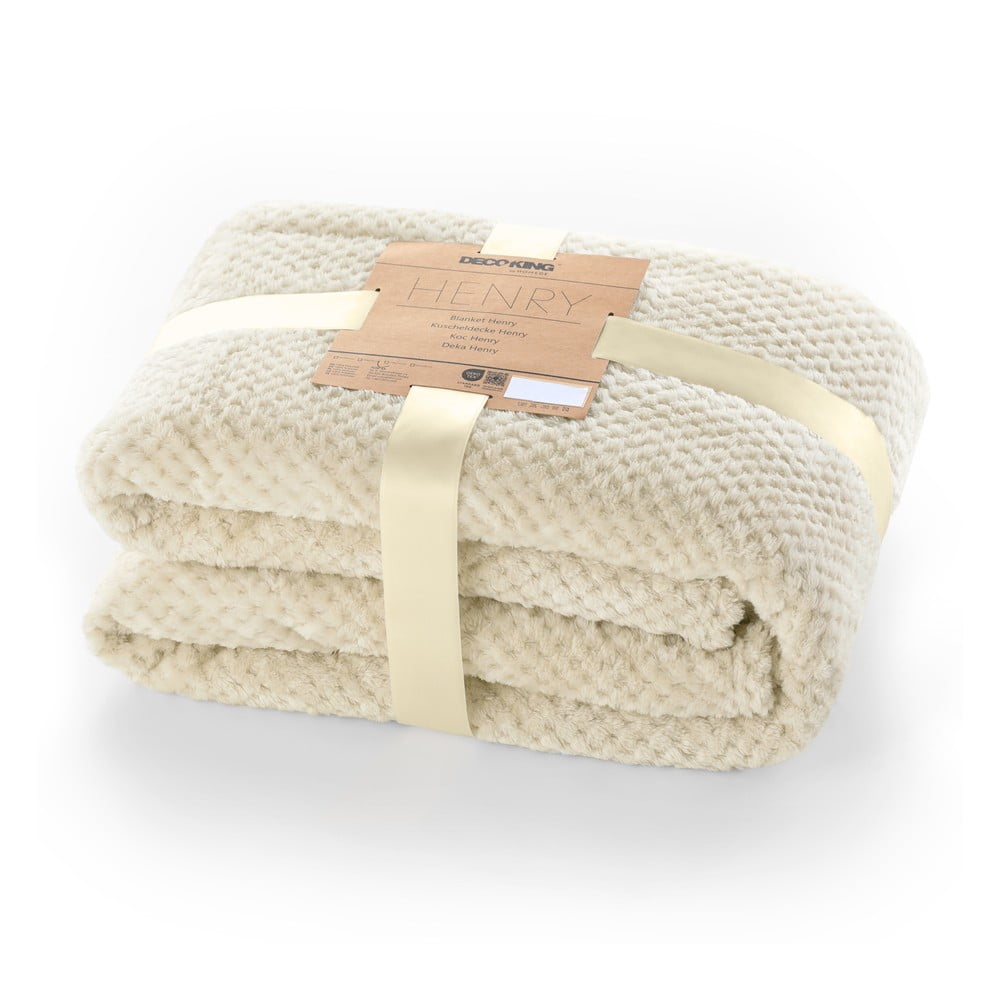 Béžová deka z mikrovlákna DecoKing Henry