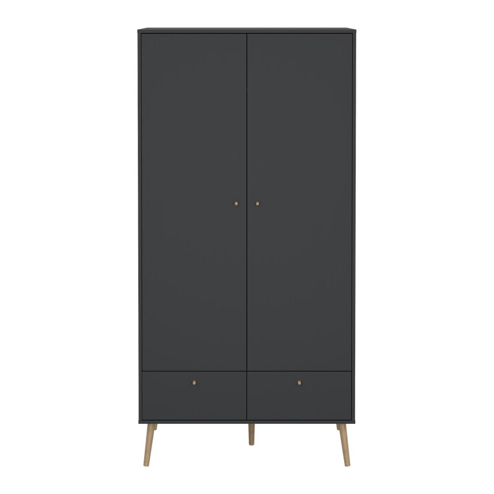 Antracitová šatníková skriňa 99x200 cm Bodo – Tvilum