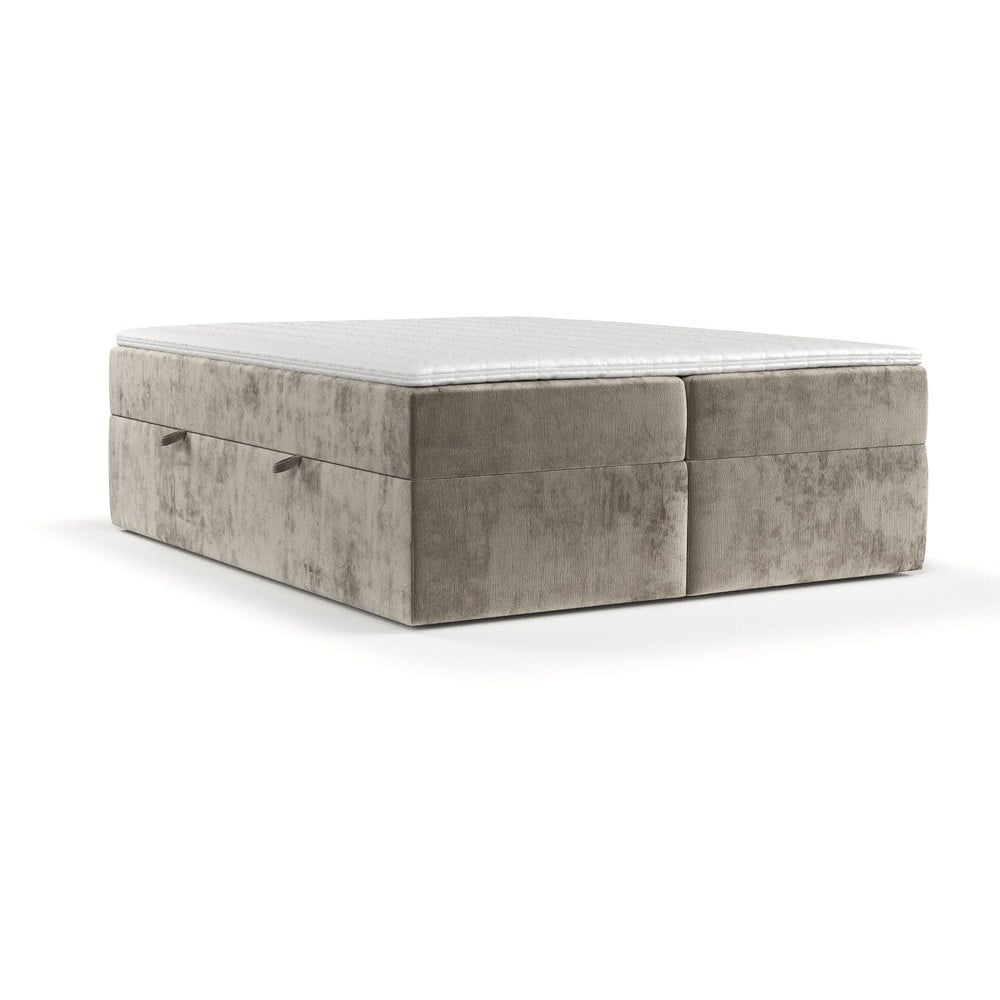 Svetlohnedá boxspring posteľ s úložným priestorom 160x200 cm Yoko – Maison de Rêve