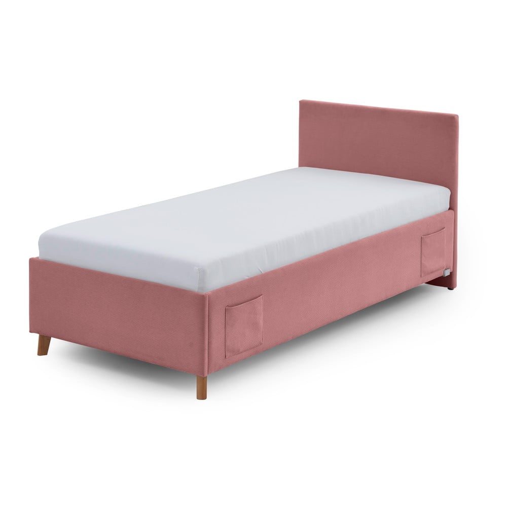 Ružová čalúnená detská posteľ bez roštu 90x200 cm Cool – Meise Möbel