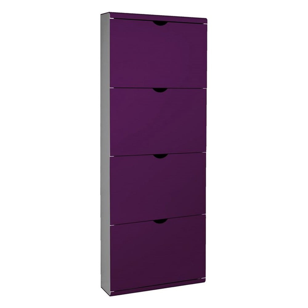 Fialový kovový výklopný botník 51x138x16 cm – Household Pleasure