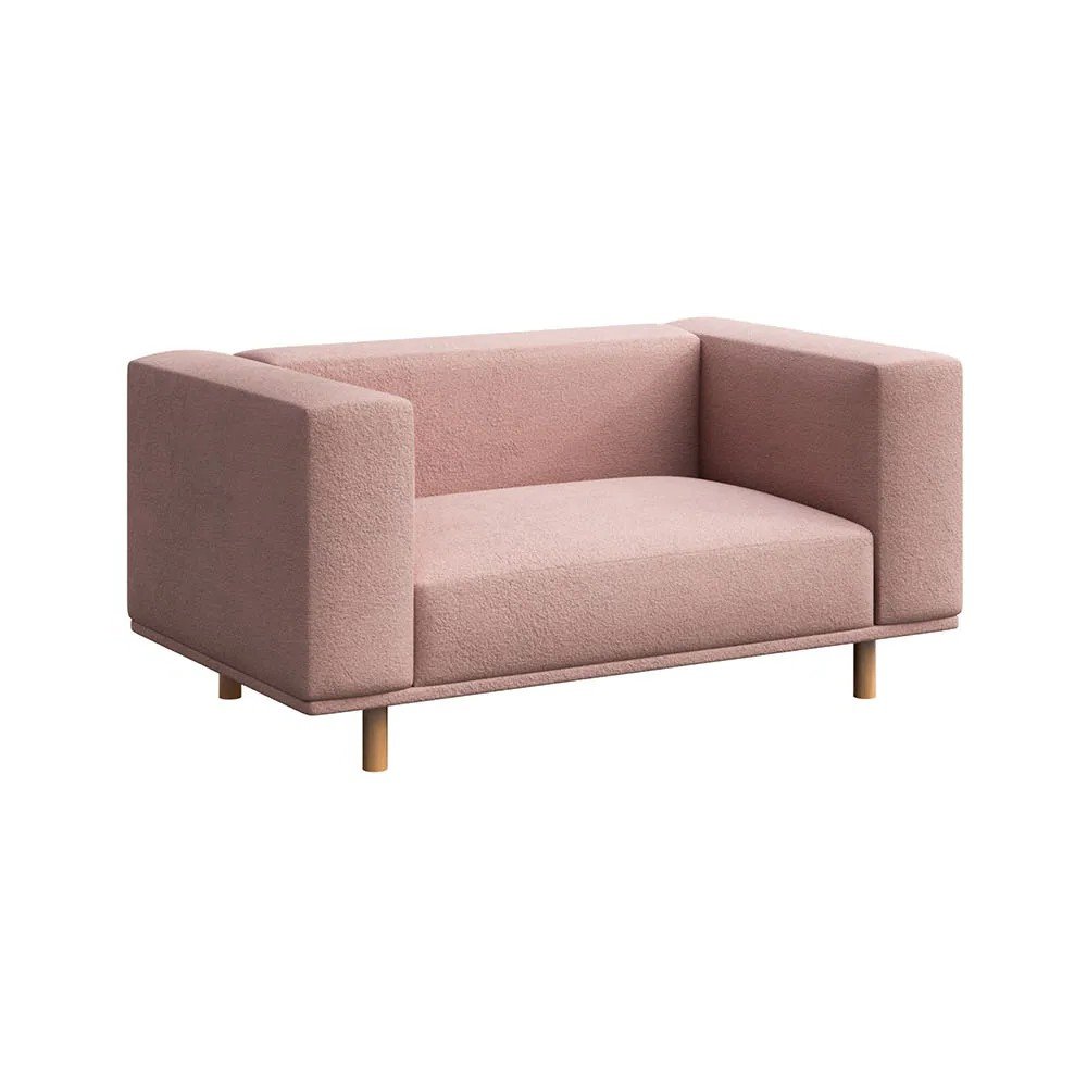 Ružové relaxačné kreslo z textílie bouclé Kukumo – Ame Yens