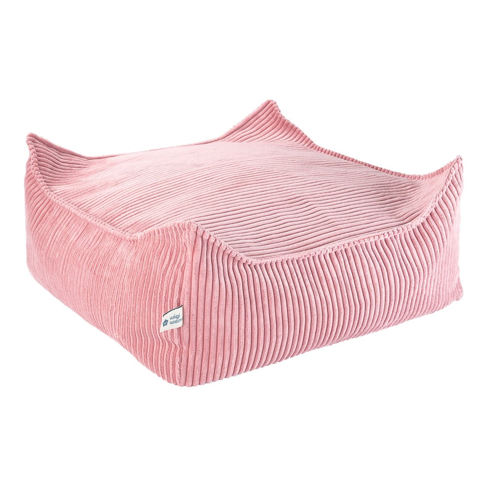 Ružový menčestrový detský sedací vak Square – Wigiwama