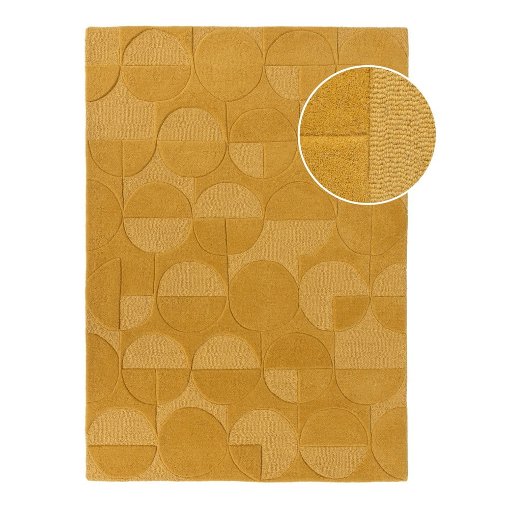 Žltý koberec z vlny Flair Rugs Gigi