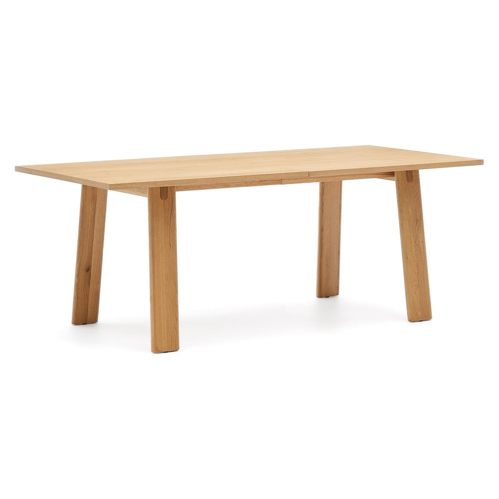 Rozkladací jedálenský stôl s prídavnou doskou s doskou v dubovom dekore 95x200 cm Arlen – Kave Home