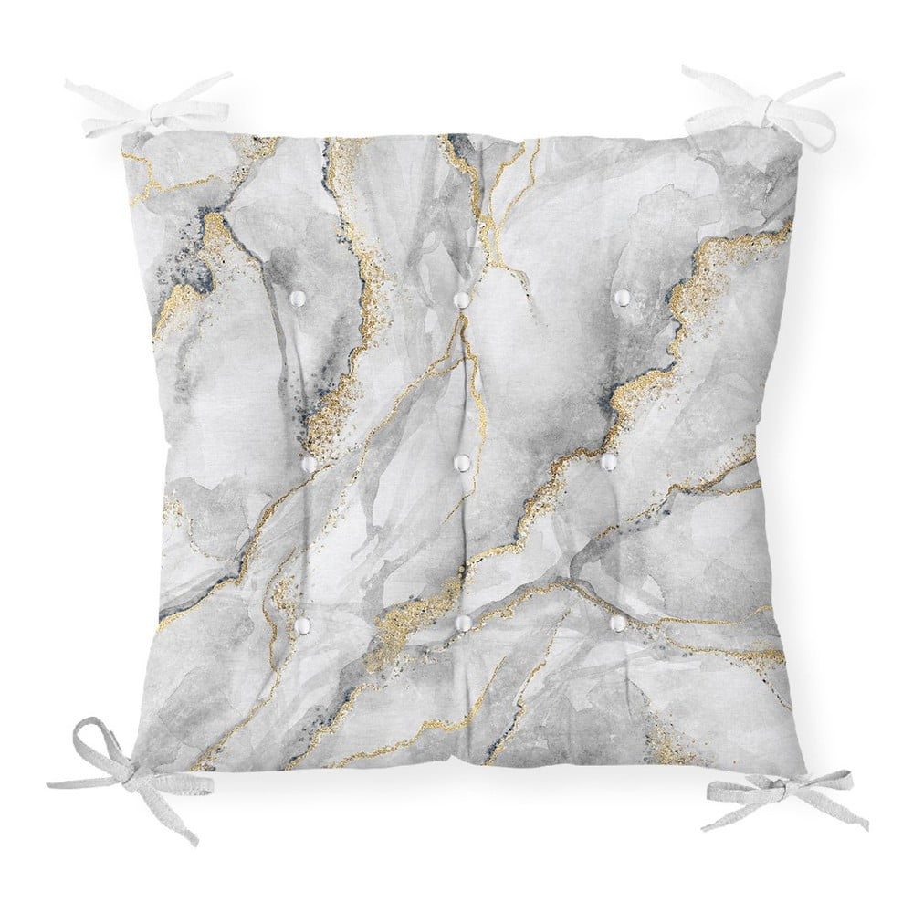 Sedák na stoličku Minimalist Cushion Covers Marble Gray Gold