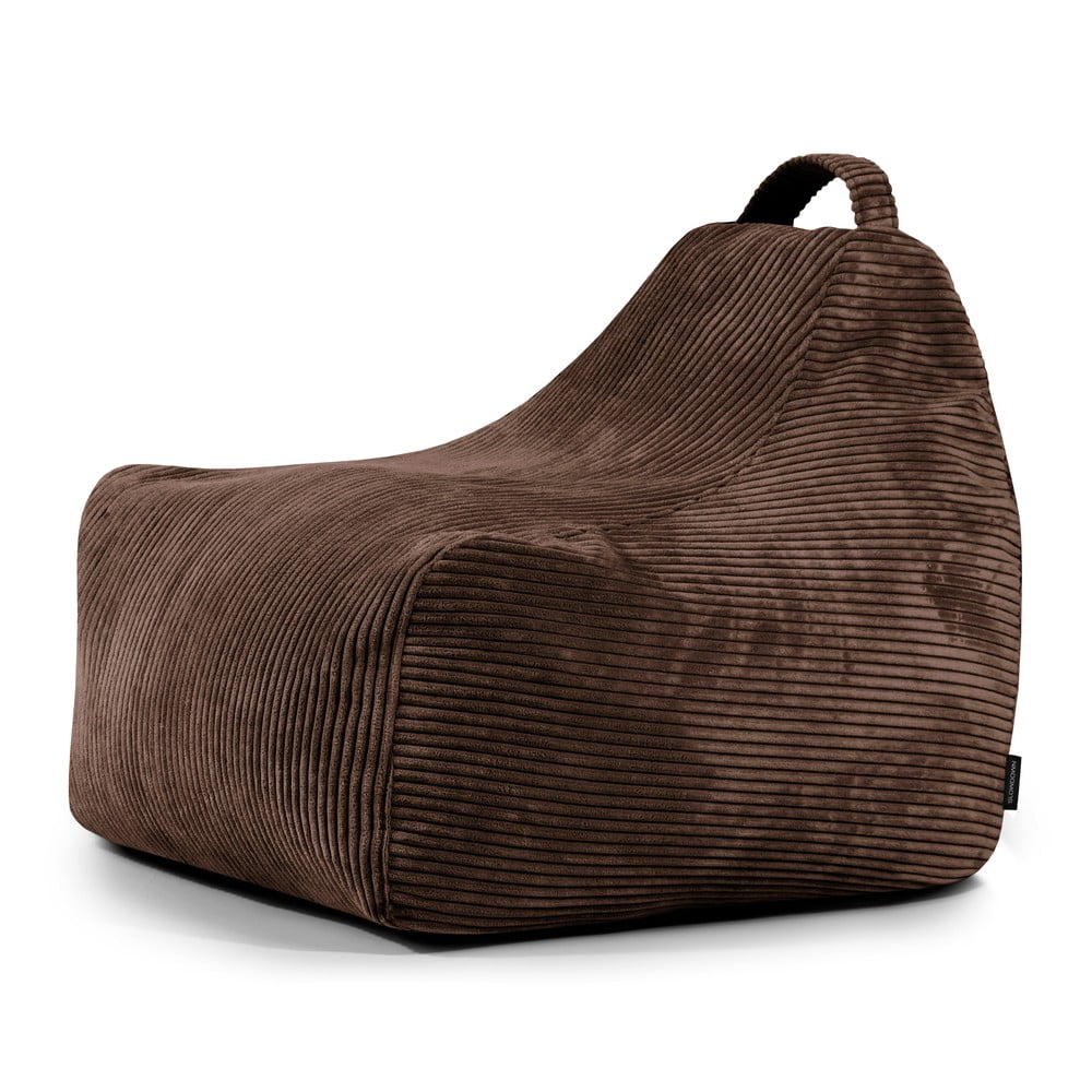 Tmavohnedý menčestrový detský sedací vak Game Amuse – SLOWDOWN