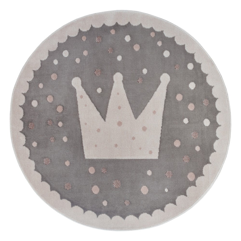 Sivý detský koberec ø 100 cm Crown – Hanse Home
