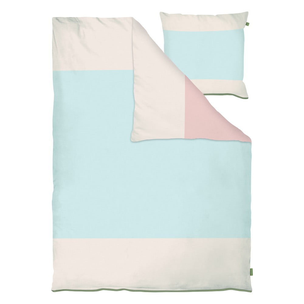 Svetlomodré obliečky na jednolôžko z bavlneného perkálu 140x200 cm Colore - Mette Ditmer Denmark