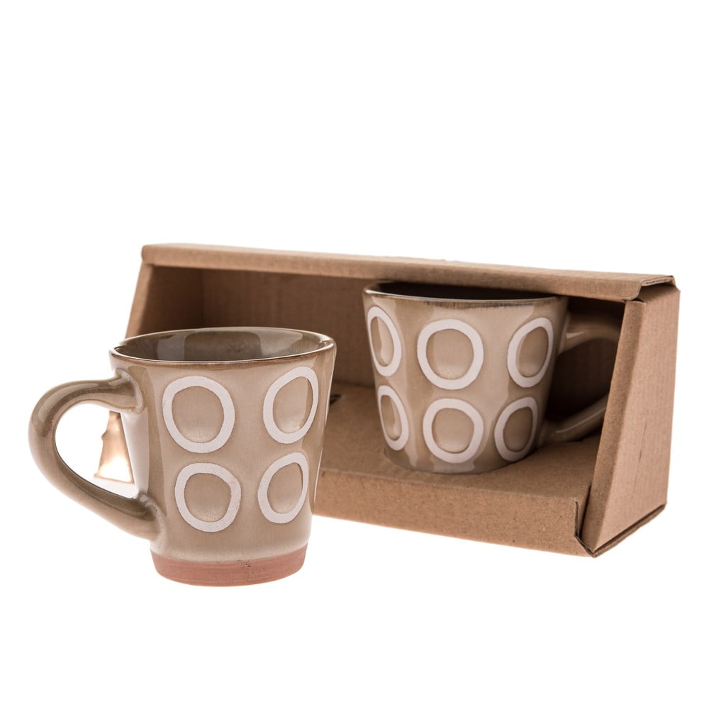 Svetlohnedé keramické hrnčeky na espresso v súprave 2 ks 100 ml – Dakls