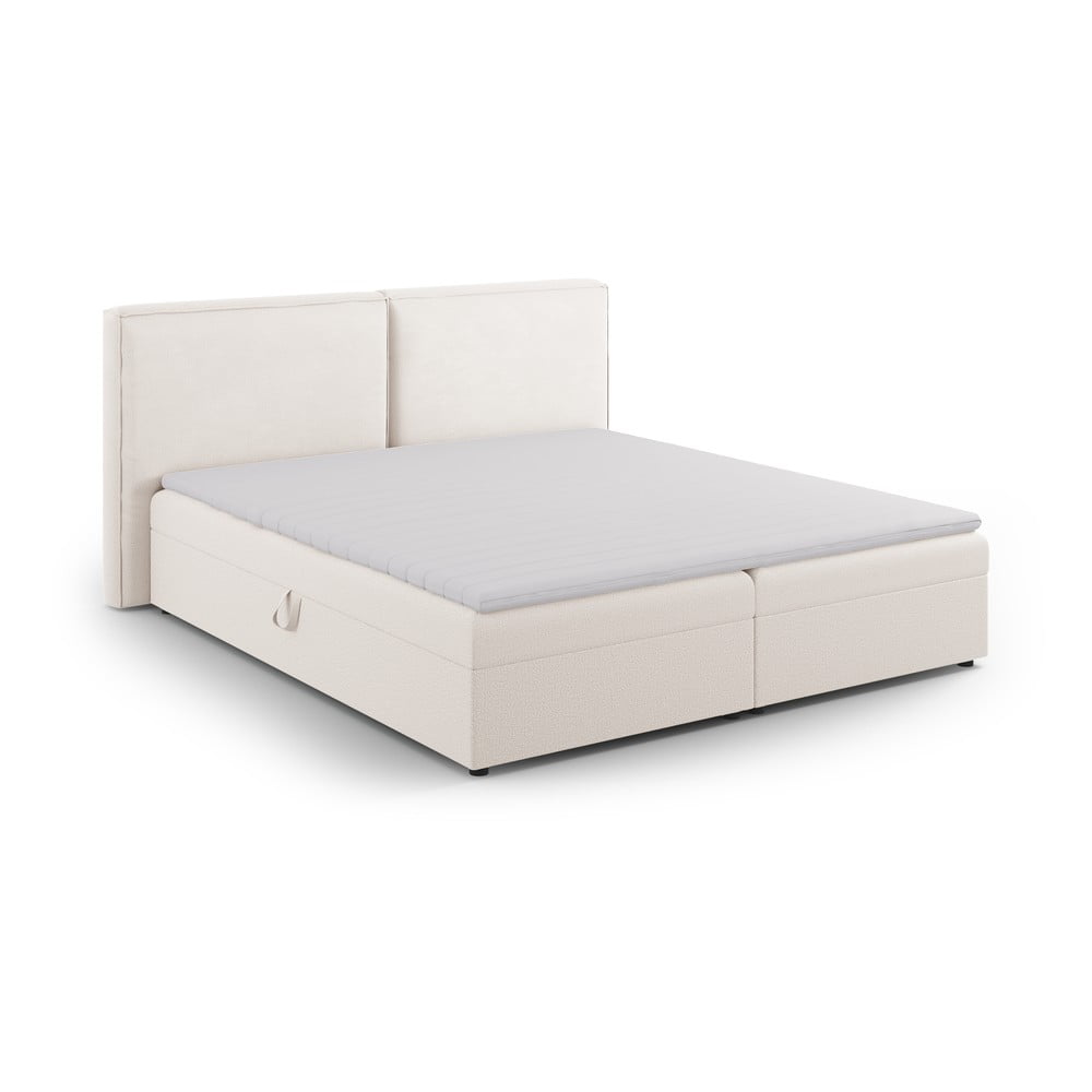 Krémová boxspring posteľ s úložným priestorom 180x200 cm Arendal – Cosmopolitan Design