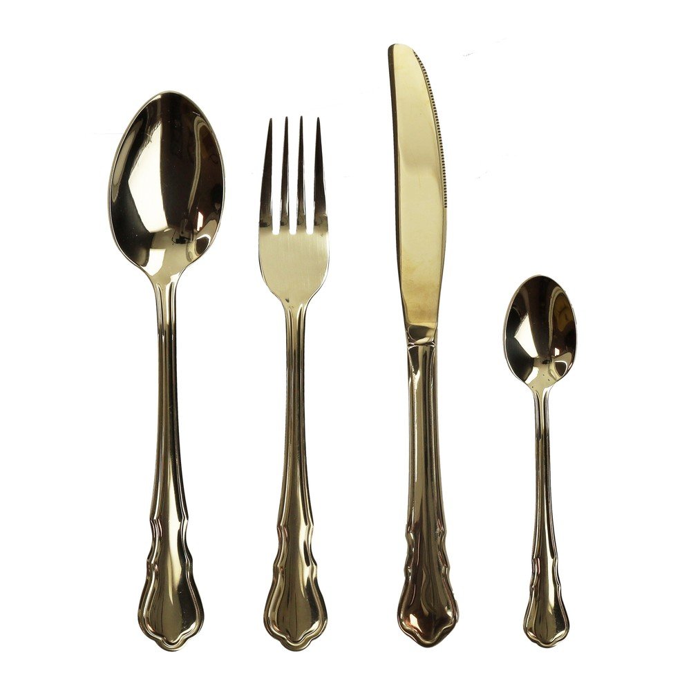 Antikoro príbor 16 ks v zlatej farbe Posate Imperial - Brandani