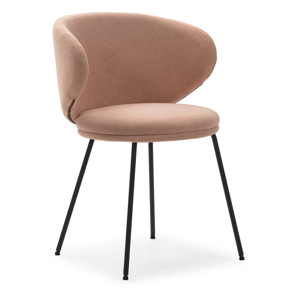 Svetloružové čalúnené jedálenské kreslá v súprave 2 ks Rush – Marckeric