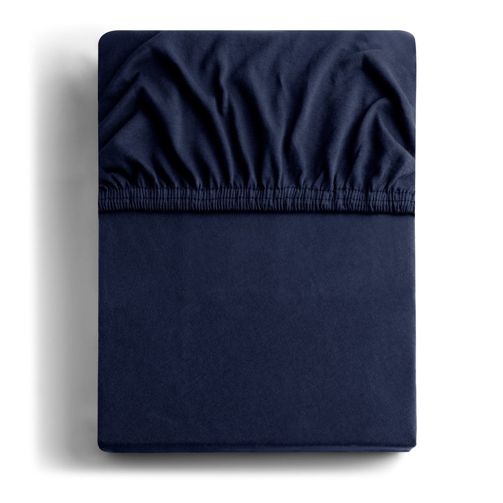 Tmavomodrá napínacia plachta jersey 220x200 cm Amber – Restilo