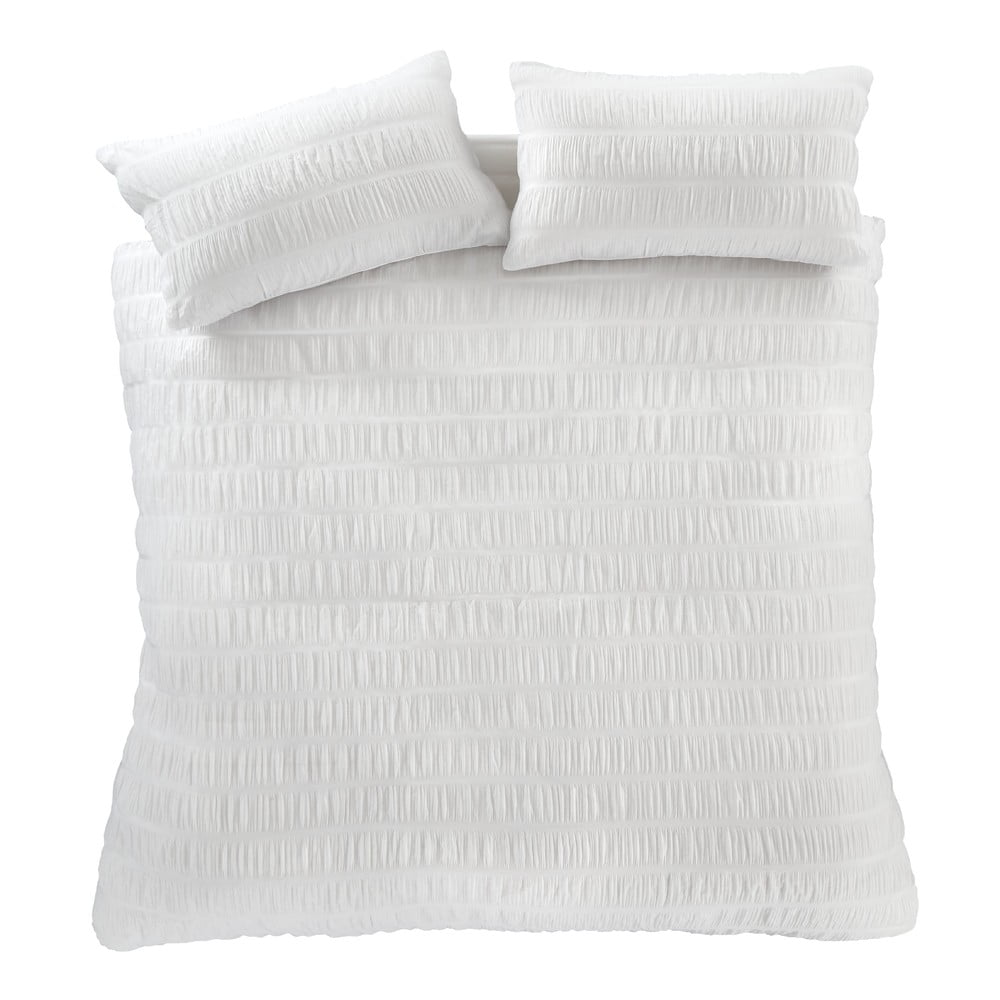 Biele obliečky na jednolôžko 135x200 cm Seersucker - Catherine Lansfield