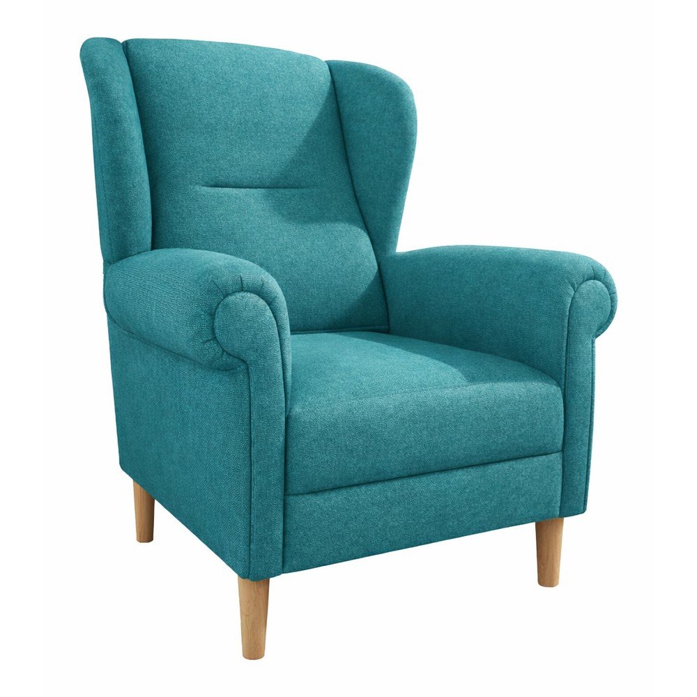 Tyrkysovomodré kreslo ušiak Swan – Ropez