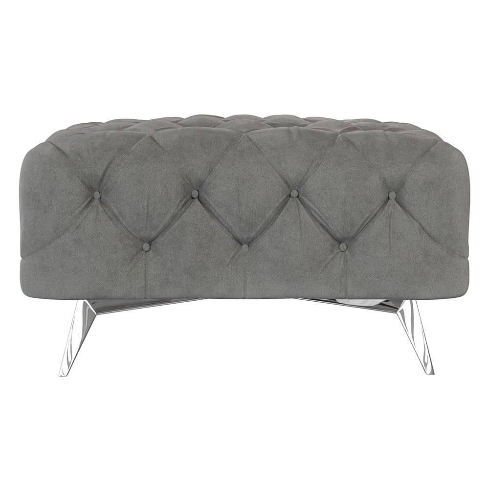 Sivá zamatová podnožka Chelsea – Ropez