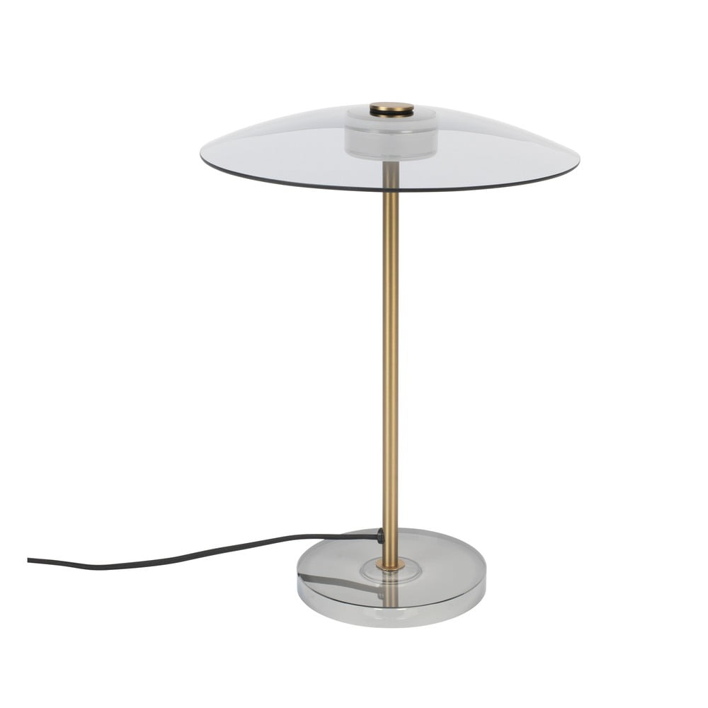 Sivá/v zlatej farbe LED stmievateľná stolová lampa so skleneným tienidlom (výška 42 cm) Float – Zuiver