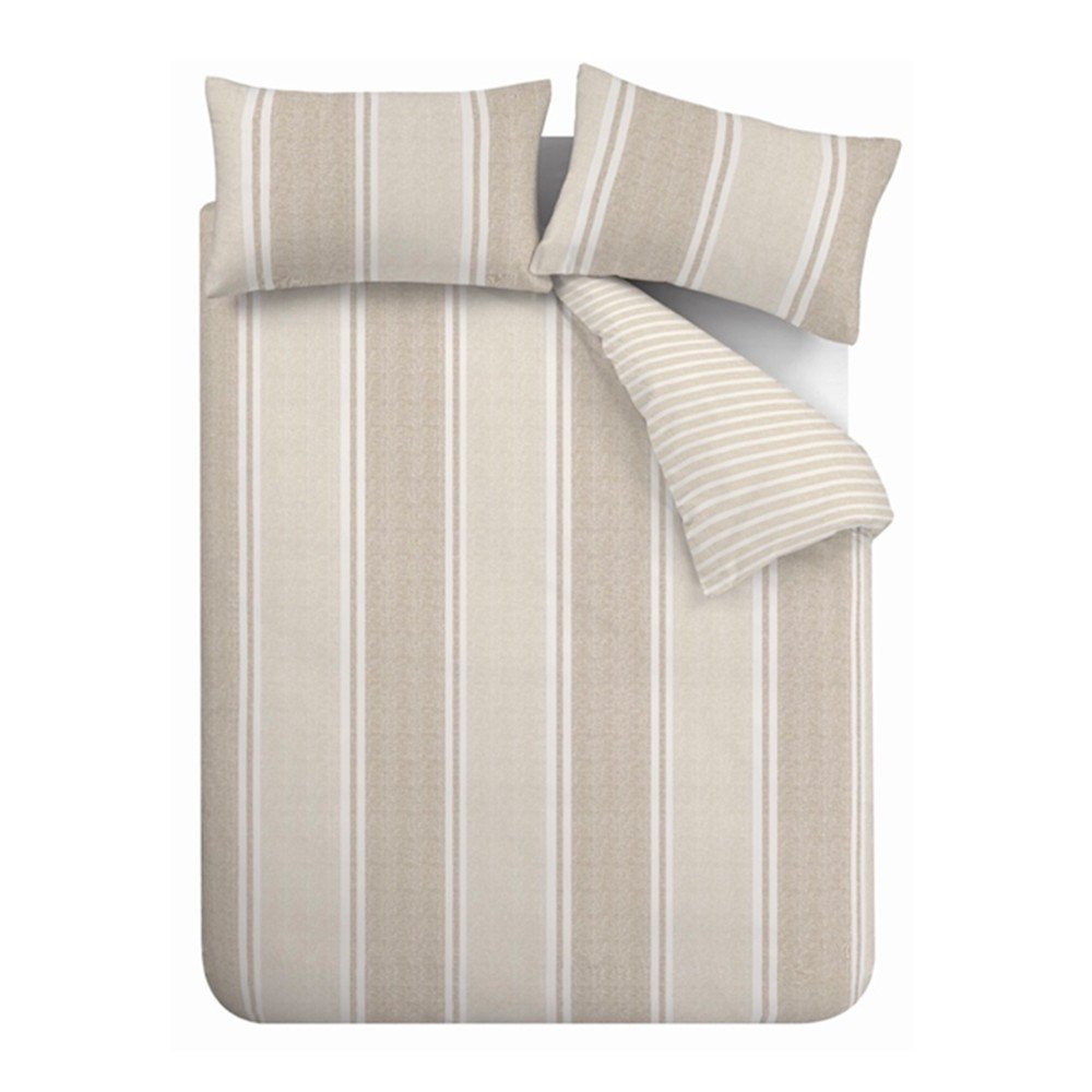 Béžové obliečky na jednolôžko 135x200 cm Banded Stripe – Catherine Lansfield