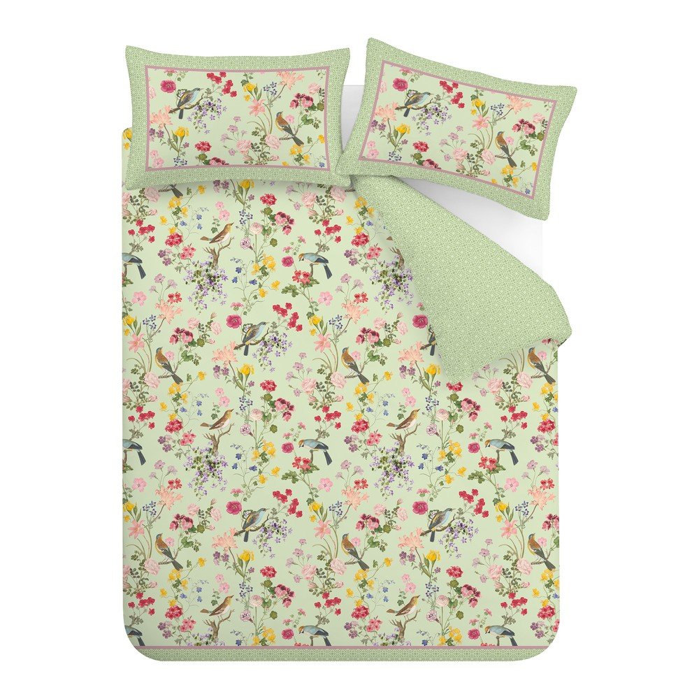 Zelené 3-dielne obliečky na dvojlôžko/predĺžené 230x220 cm Birds In Bloom – RHS